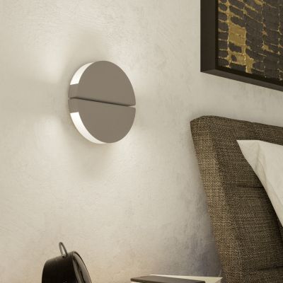 Braune moderne Wandleuchte Edelstahl, Patricius, 4,5W, White Switch LED, IP44