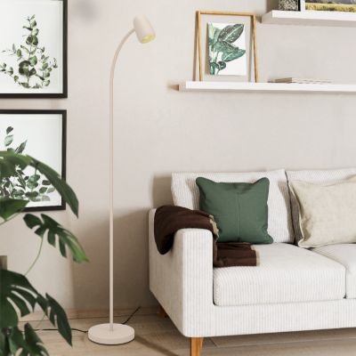 Braune moderne Stehlampe Stahl, Sahila, mit Schalter