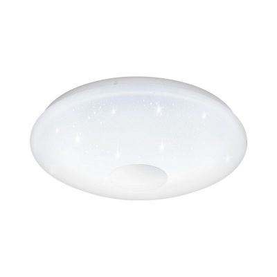 Silberne Deckenleuchte Kunststoff, Barbera, 20W, warm- bis kaltweiß einstellbare LED