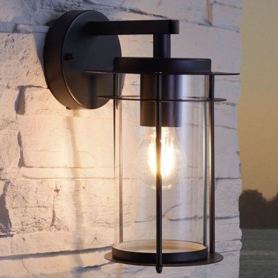 Schwarze Außenleuchte Glas, Bijou, IP44