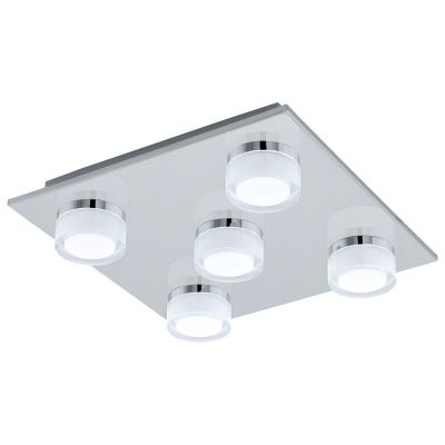 Chrom moderne Deckenleuchte Kunststoff, Busra, 7W, 3000K LED, IP44