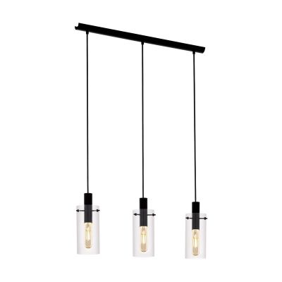 Schwarze moderne Pendelleuchte Glas, Jovanni