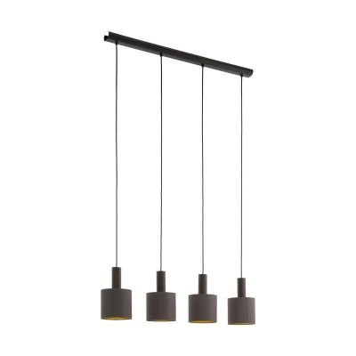 Braune moderne Pendelleuchte Stoff, Mies