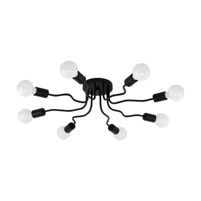Schwarze moderne Deckenlampe Stahl, Josepha