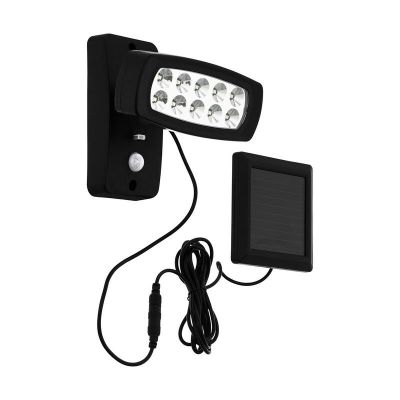 Schwarze Solar Außen Wandleuchte Kunststoff, Fuat, 2W, 3000K LED, IP44