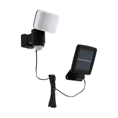 Schwarze Solar Außen Wandleuchte Kunststoff, Frits, 5W, 6500K LED, IP44
