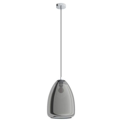 Chrom Pendelleuchte Rauchglas, Fredericus
