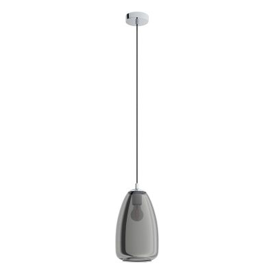 Chrom Pendelleuchte Rauchglas, Fredericus