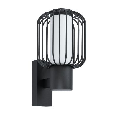 Schwarze moderne Außenleuchte Stahl, Latife, IP44