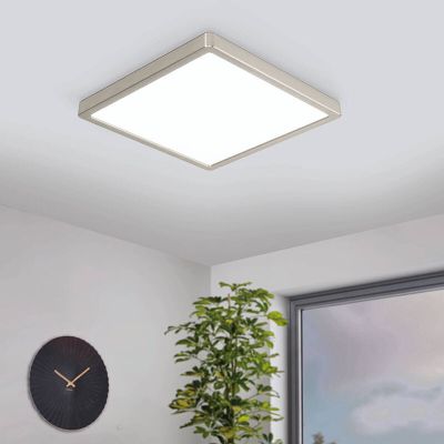 Nickel Smart Deckenleuchte Kunststoff, Geraldo, 19,5W, warm- bis kaltweiß einstellbare LED, IP44