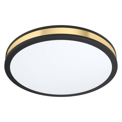 Schwarze moderne Deckenlampe Stahl, Rivano, 24W, 3000K LED
