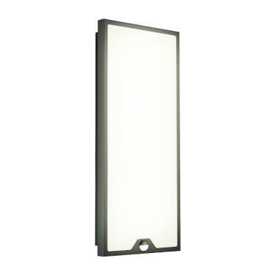Schwarze moderne Außen Wandleuchte mit Bewegungsmelder Stahl, Lydian, 18,5W, 3000K LED, IP44
