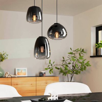 Schwarze design Pendelleuchte Glas, Yolanda