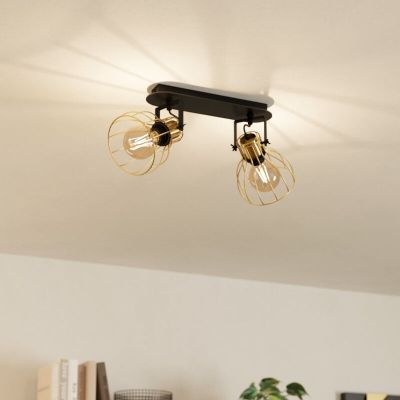 Goldene industrielle Deckenstrahler Aluminium, Tjarda