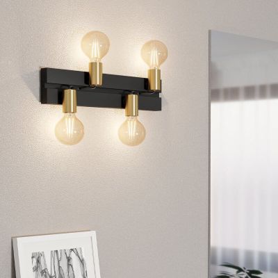 Schwarze Wandleuchte Aluminium, Jelka