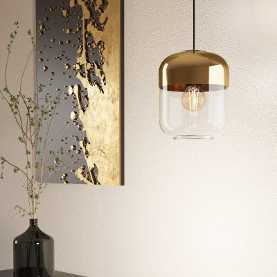 Goldene design Pendelleuchte Glas, Jeanny