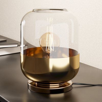Goldene design Tischleuchte Glas, Jeanny, mit Schalter