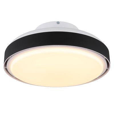 Schwarze moderne Deckenventilator Kunststoff, Madhavi, 40W, warm- bis kaltweiß einstellbare LED, mit Fernbedienung