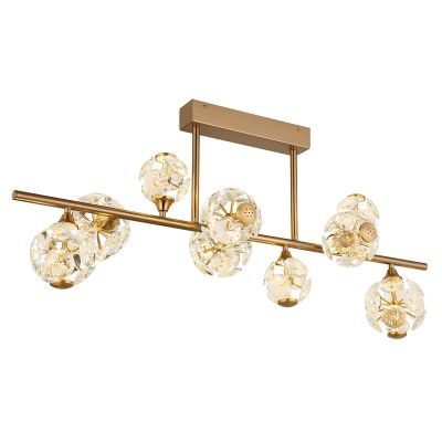 Goldene design Deckenleuchte Kristall, Viresh, 73,8W, 3000K LED