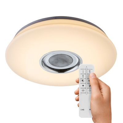 Weiße Deckenlampe Kunststoff, Adali, 18W, RGBW LED, mit Fernbedienung