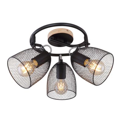 Schwarze industrielle Deckenstrahler Metall, Balenco