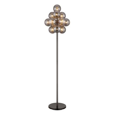 Graue Stehlampe Rauchglas, Ozan, mit Schalter