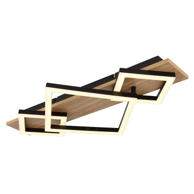 Schwarze design Deckenleuchte Metall, Beniamino, 24W, 3000K LED