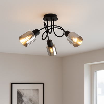 Design Deckenleuchte Schwarz, Crystal