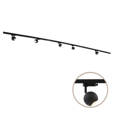3M schwarzes 1 phase Schienenbeleuchtung System + 5 Alco Strahler