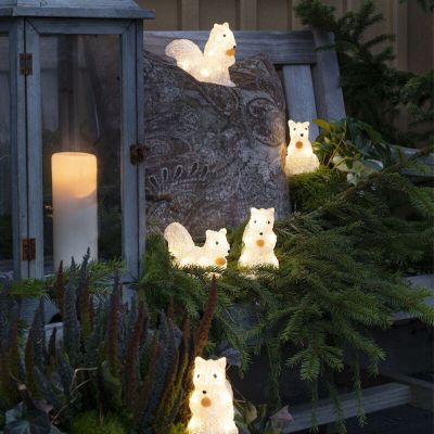 LED Eichhörnchen, 3D Weihnachtsmotive - 5er Set, für den Innen- und Außenbereich