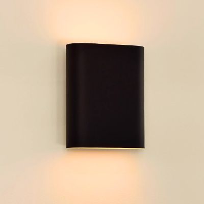 Schwarze Up down Wandleuchte Modern, Ovalis