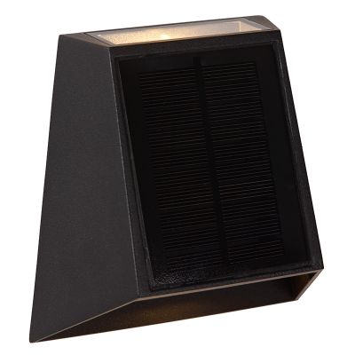 Schwarze Solar Außen Wandleuchte Modern, Luton, 1W, 2700K LED, IP54