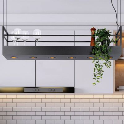 Schwarze Pendelleuchte Landhaus, Miravelle