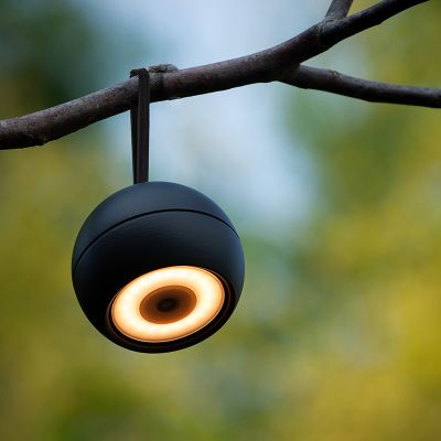 Schwarze aufladbare Wandleuchte Modern, Lunex, 2W, 3000K LED, IP54, mit Schalter