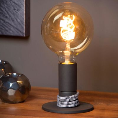 Schwarze Tischleuchte Modern, Marit, mit Schalter