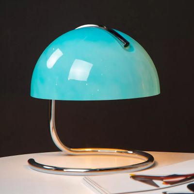 Blaue Tischleuchte Retro, Cato, mit Schalter