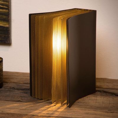 Goldene Tischleuchte Retro, Extravaganza Livret, mit Schalter