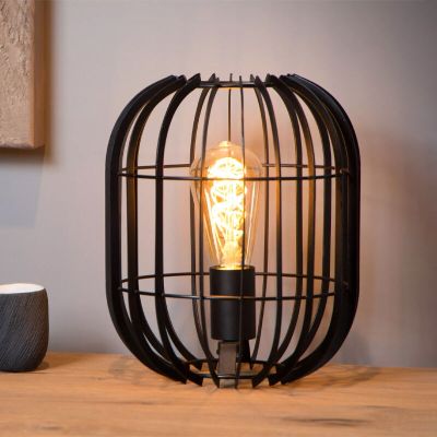 Schwarze Tischleuchte Modern, Reda, mit Schalter