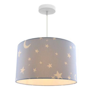 Stoff Kinder Pendelleuchte Blau, Stars