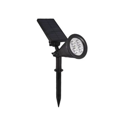 Schwarze Solar Außenstrahler, Oualid, 2W, 5500K LED, IP65