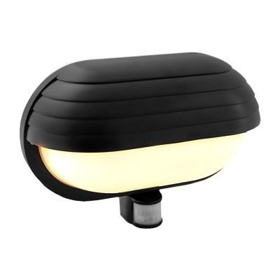 Kunststoff Außen Wandleuchte mit Bewegungsmelder Schwarz, Killian, IP44