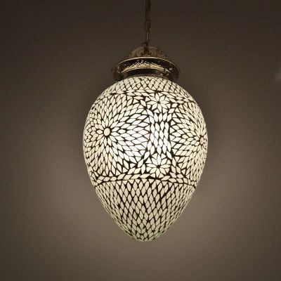 Weiße Mosaik Pendelleuchte Orientalisch, Isa
