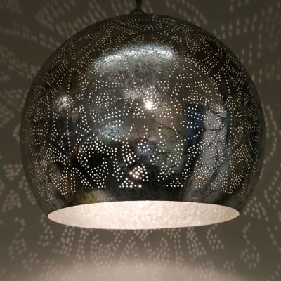Silberne Pendelleuchte Orientalisch, Alyssa