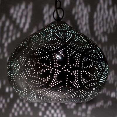 Silberne Pendelleuchte Orientalisch, Noah