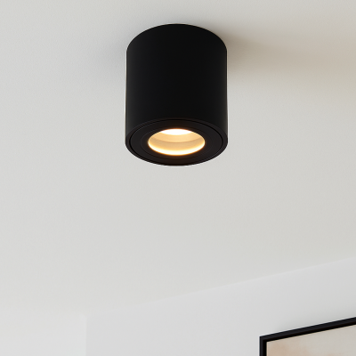 Moderne Aufbauspot Schwarz, Alion, IP44