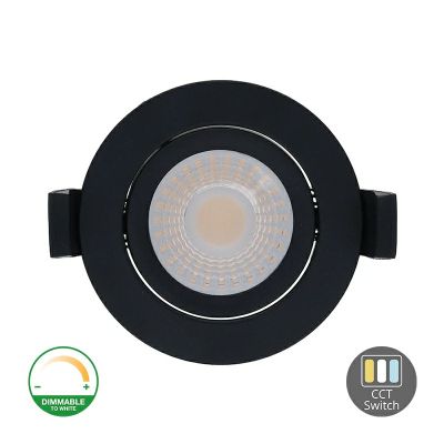 Schwarze Downlight Aluminium, Maite, 7W, White Switch LED, IP65