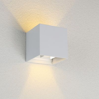 Weiße Außenleuchte Aluminium, Dion, 6W, dim to warm LED, IP54