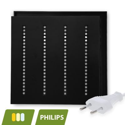 Schwarzes LED-Lamellenpanel 60x60 - 30W - weißer Schalter - UGR <16