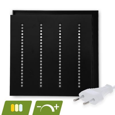 Schwarzes LED-Lamellenpanel 60x60 - 30W - weißer Schalter - dimmbar - UGR <16
