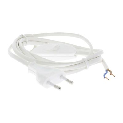 Q-Link-Verbindungskabel max. 1200 W 2 x 0,75 mm. 1,8 m weiß mit Schalter